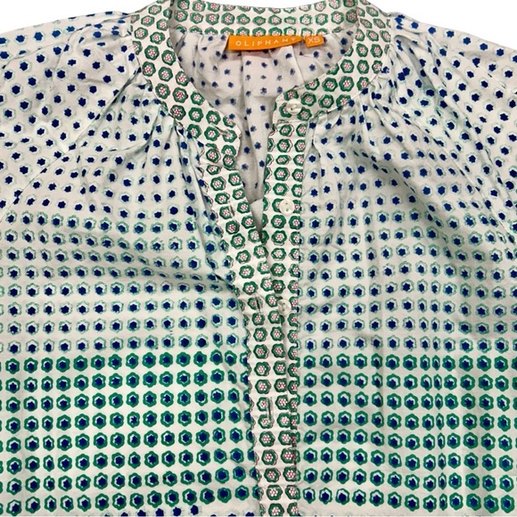 Oliphant Floral and Polka Dot Dress - Green and Blue - Picture 2 of 4